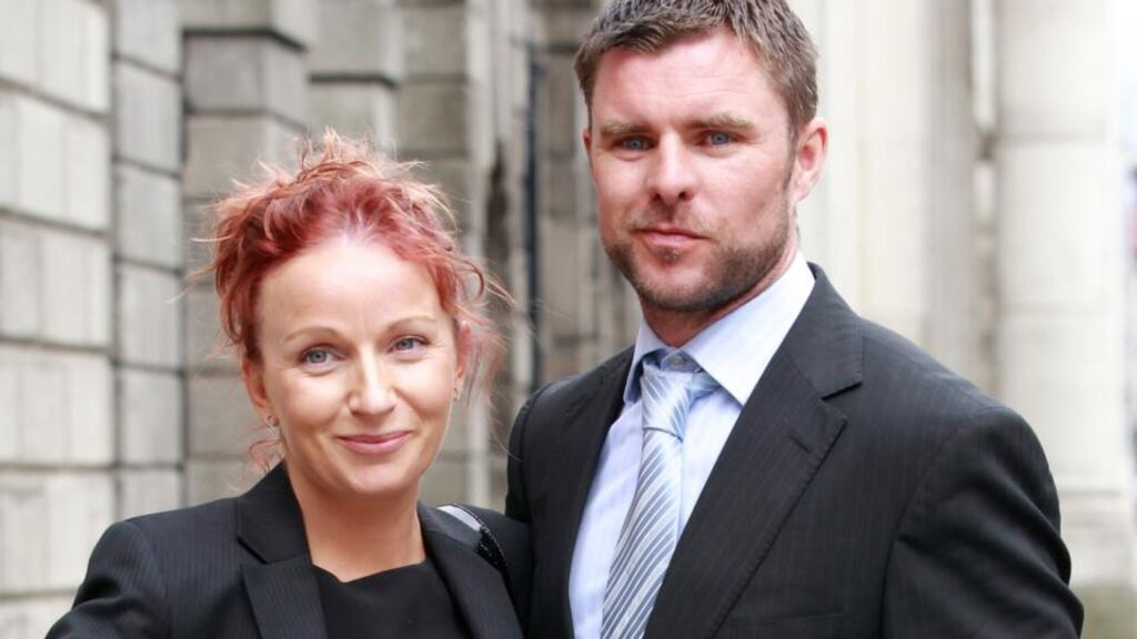 Eimear Byrne and Glenn Richardson, leaving court after their Circuit Civil Court action. Photograph: Collins Courts