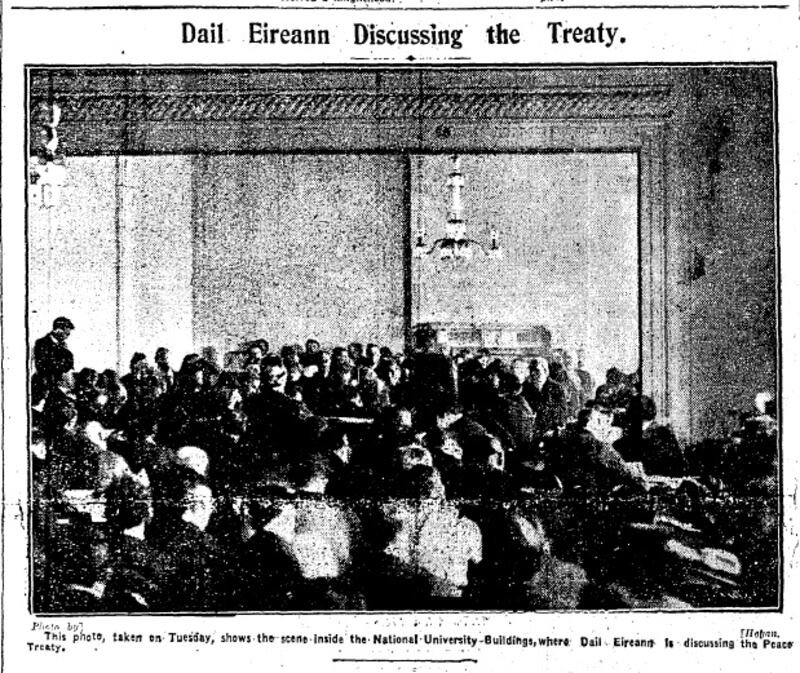 A photograph of the debates, published in the Weekly Irish Times on January 7th, ahead of the vote. Photograph: The Irish Times