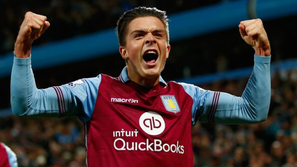 Jack Grealish won’t be eligible to play for England for at least a month. Photograph: Getty
