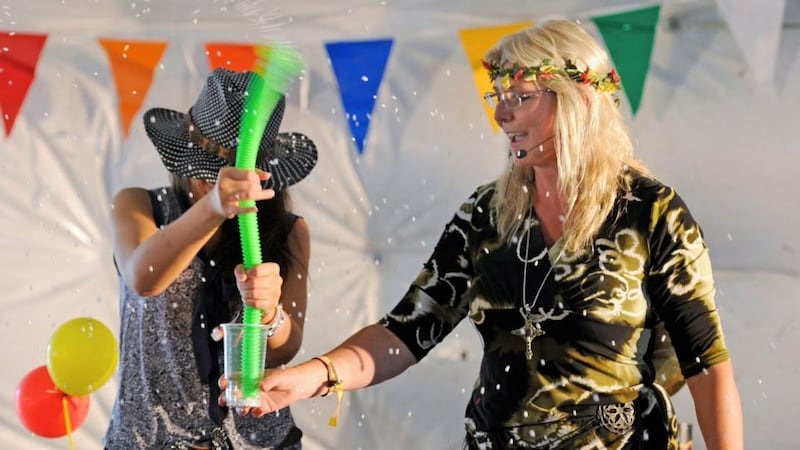 Science presenter Sue McGrath, better known as Scientific Sue, has developed a highly entertaining show explaining how dragons work. Here she is at work at the Electric Picnic in 2012. File photograph: Dave Meehan/The Irish Times