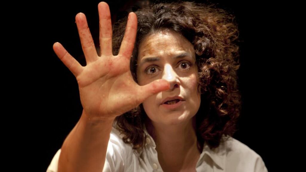 In Oh My Sweet Land, Corinne Jaber onstage cooking, evincing carnage through chopping, pummelling and sizzling, becomes a studied frame and a structure