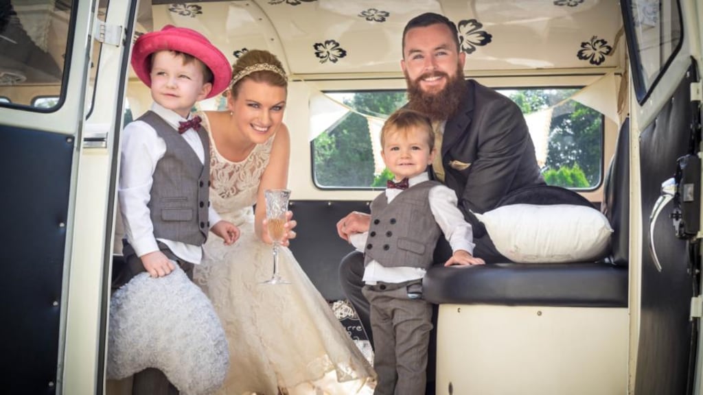 Carla and Darren were joined by 40 family and friends and married at the registry office on Grand Canal Street, in Dublin. Photographs: Lorna Tracey