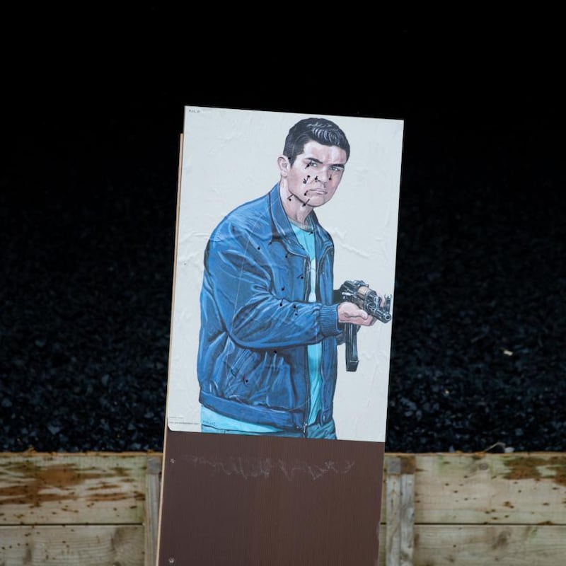 On the shooting range at the Curragh Camp, in Co Kildare. Photograph: Tom Honan