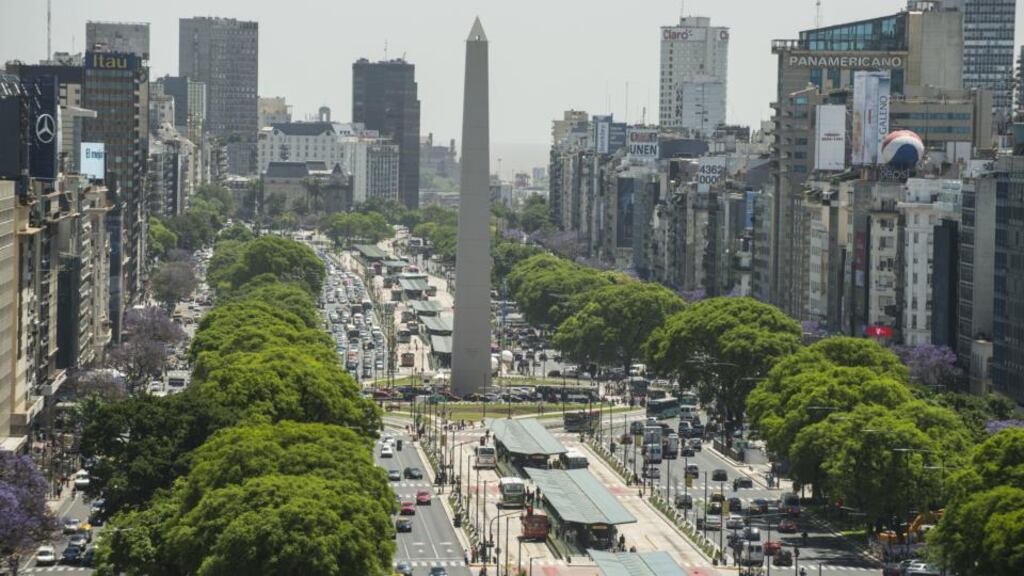 An obelisk stands in downtown Buenos Aires, Argentina. Argentina will default on its debt within hours after talks with holdout creditors broke down last night. Photo: Bloomberg