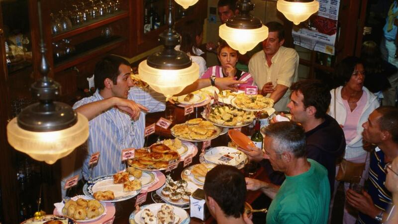 A typical pintxos bar in San Sebastian. Photograph: Getty