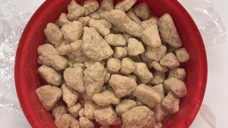 One of the two containers gardaí found with suspected methedrone. Photograph: An Garda Síochana