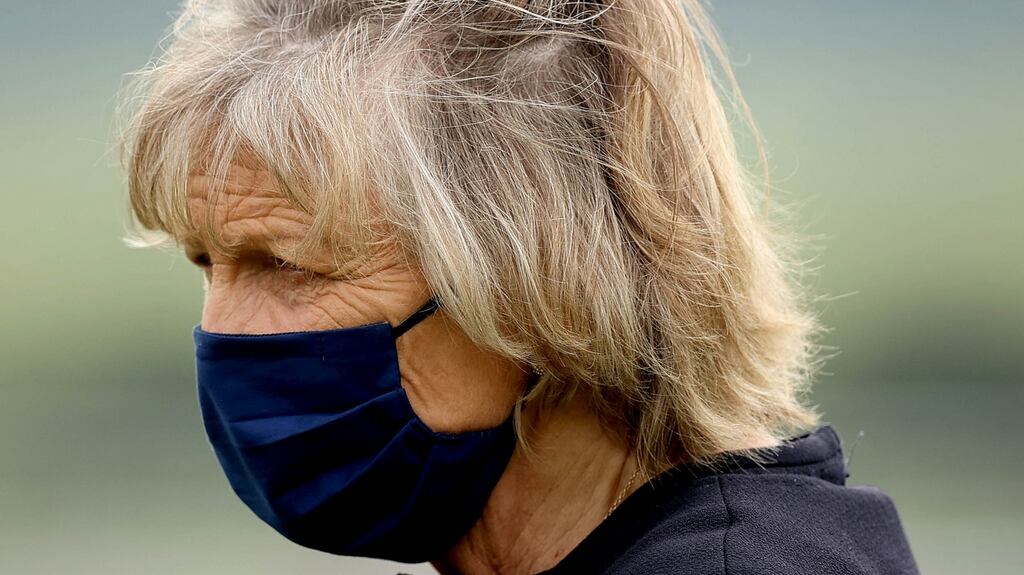 Trainer Jessica Harrington has been fined €3,500 and banned from attending a racecourse for two weeks after breaching Covid-19 protocols at the Aintree Grand. Photograph: Ryan Byrne/Inpho