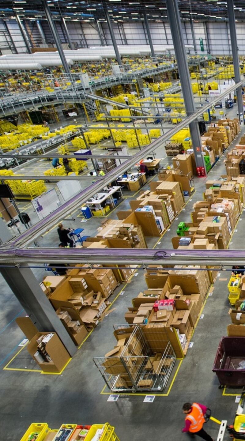 An Amazon “fulfilment centre” in Hempstead, England. Photograph:  Jeff Spicer/Getty Images