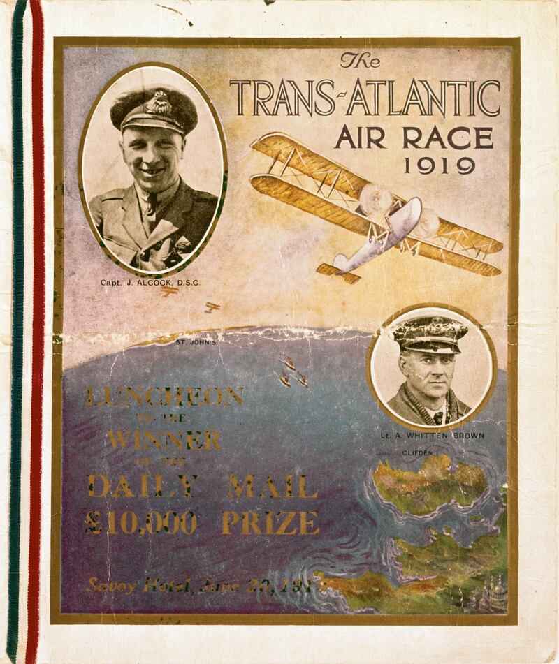 Celebrated: the cover of a menu for a lunch to commemorate the first nonstop transatlantic flight. Photograph: SSPL/Getty