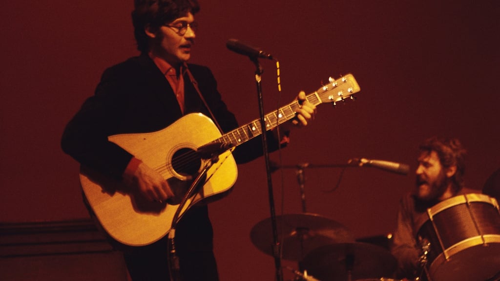 Robbie Robertson performing with The Band at Queens College in New York in 1970. Photograph: Harvey L Silver/Getty Images
