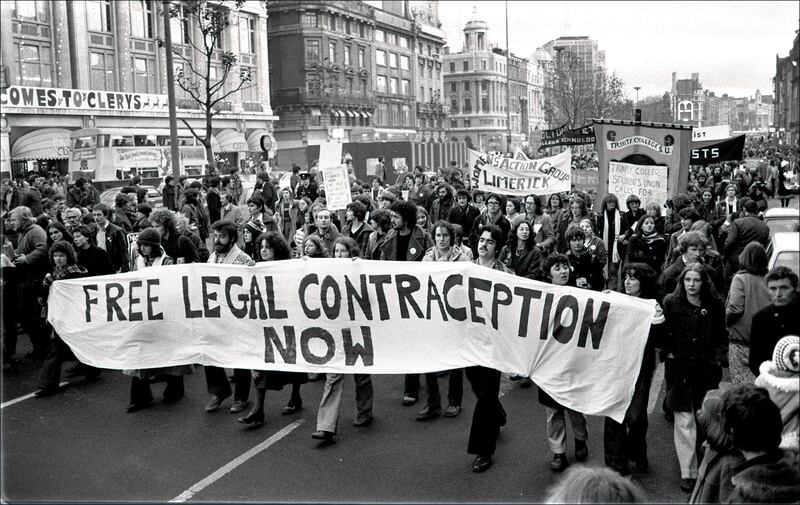 A Dublin protest organised by the Contraception Action Programme in 1979. Photograph: Derek Speirs
