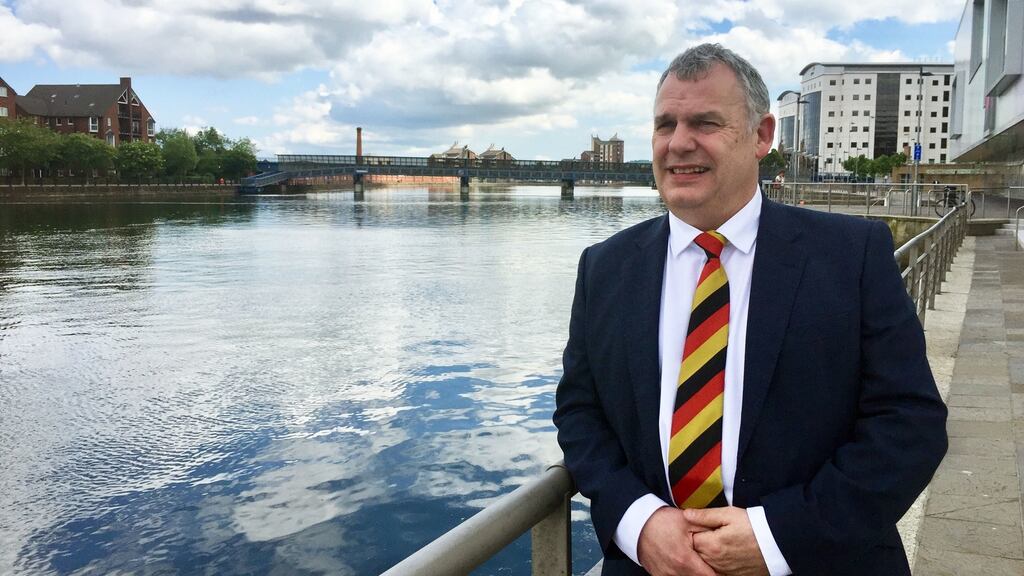 Paul Kirkpatrick, a haemophiliac who was infected with hepatitis from contaminated blood products, in Belfast after giving evidence to the blood inquiry. Photograph: David Young/PA Wire.
