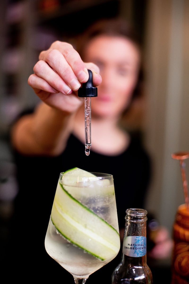 Anna Walsh makes a cedar spritz at the Virgin Mary Bar, 54 Capel Street, Dublin. Photograph: Tom Honan, The Irish Times