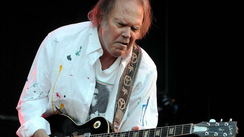 Neil Young playing in Malahide Castle in June 2008
