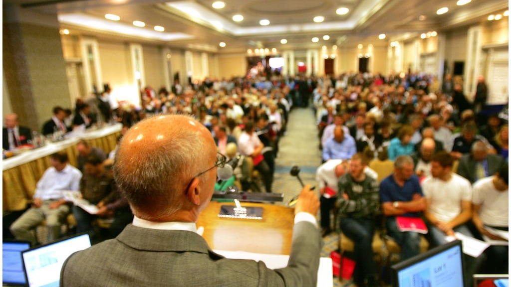 One of the first Allsop property auctions in 2011 in Shelbourne Hotel, Dublin Photograph: Bryan O’Brien