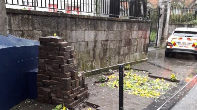 Paving stones removed at Paul Street in Cork City centre. Photograph: Cork City Council