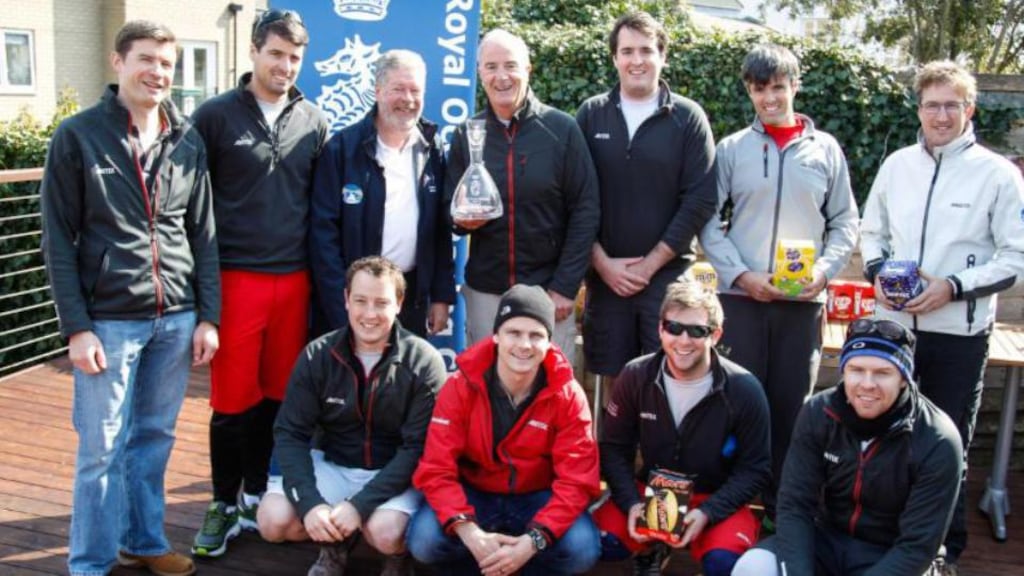 Royal Cork’s Anthony O’Leary and the crew of Antix, winners of IRC One of last weekend’s Royal Ocean Racing Club (RORC) Easter Challenge regatta on the Solent. Photo: Paul Wyeth