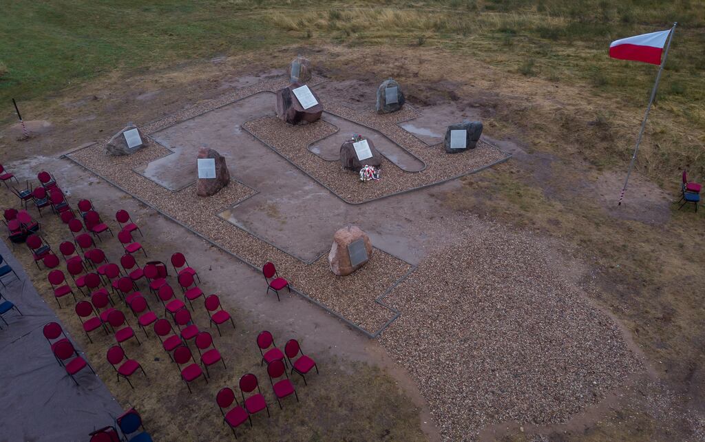 Monument to the wartime Jedwabne massacre of Jews. Photograph: Wojtek Radwanski/Getty Images
