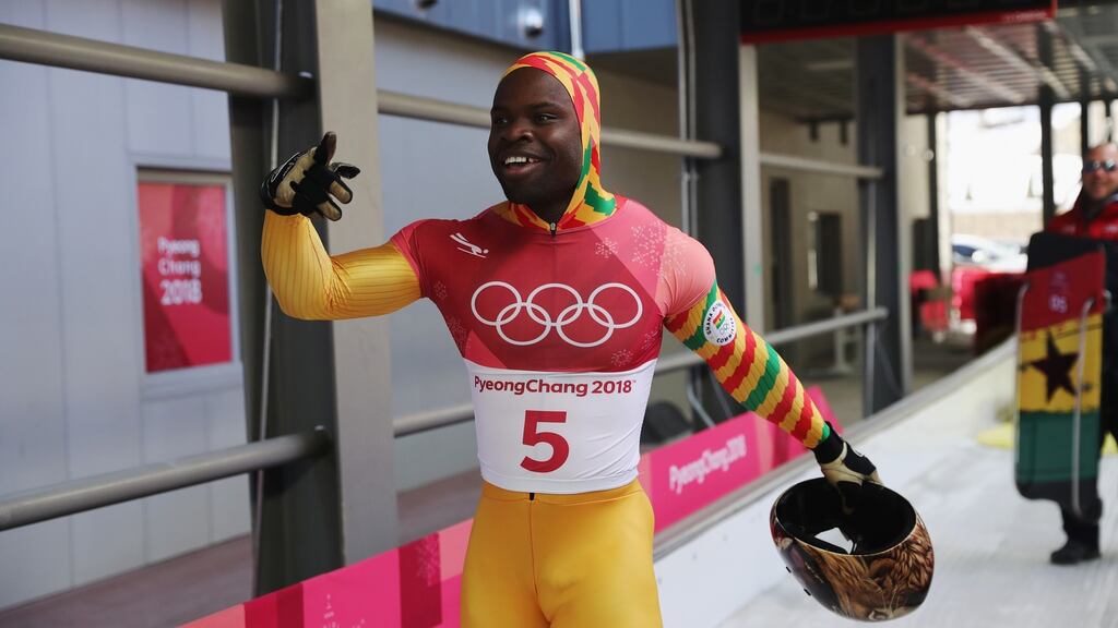 Akwasi Frimpong represented Ghana at the 2018 Winter Olympics in South Korea. Photograph: Richard Heathcote/Getty