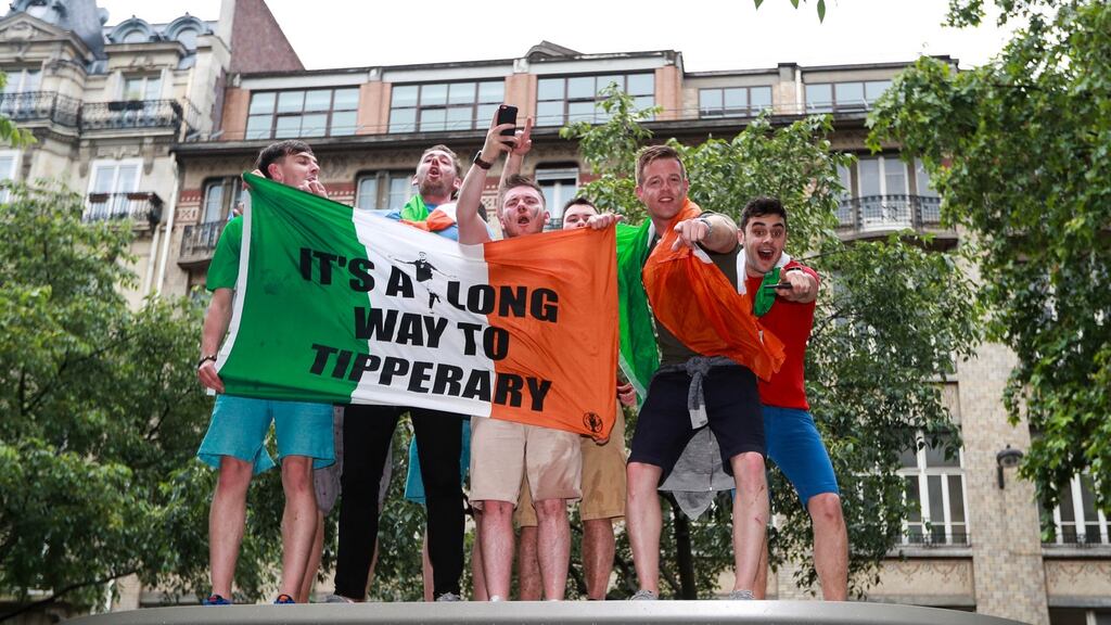 Republic of Ireland fans in Paris ahead of the team’s first match in UEFA Euro 2016. Photograph: James Crombie/Inpho