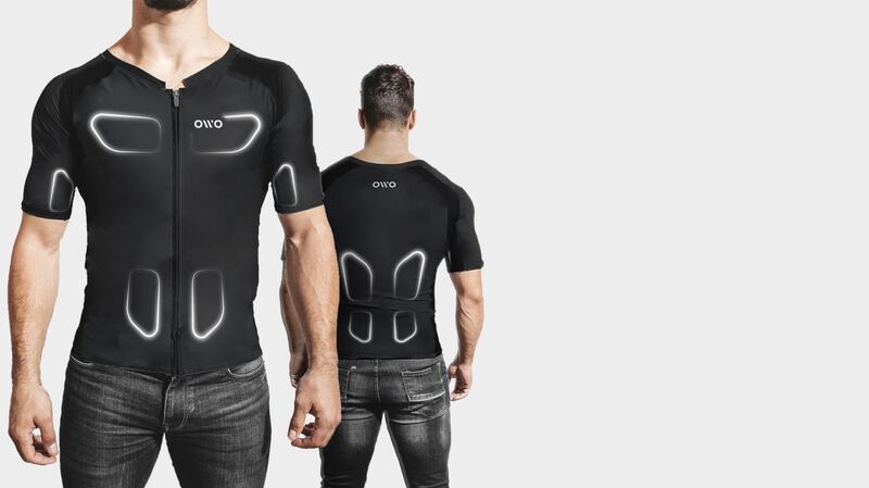 Tight fit: the Owo haptic vest gives you the sensation of being inside the metaverse or a video game.