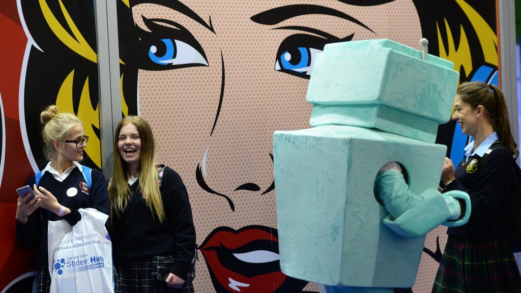 tudents visiting The Irish Times Higher Options stand in the RDS Dublin. Photograph: Dara Mac Dónaill/The Irish Times