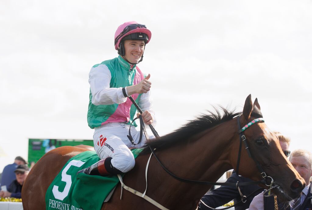 Colin Keane aboard Babouche who is among trainer Ger Lyons’s outstanding group of juvenile fillies this season. Photograph: Tom Maher/Inpho