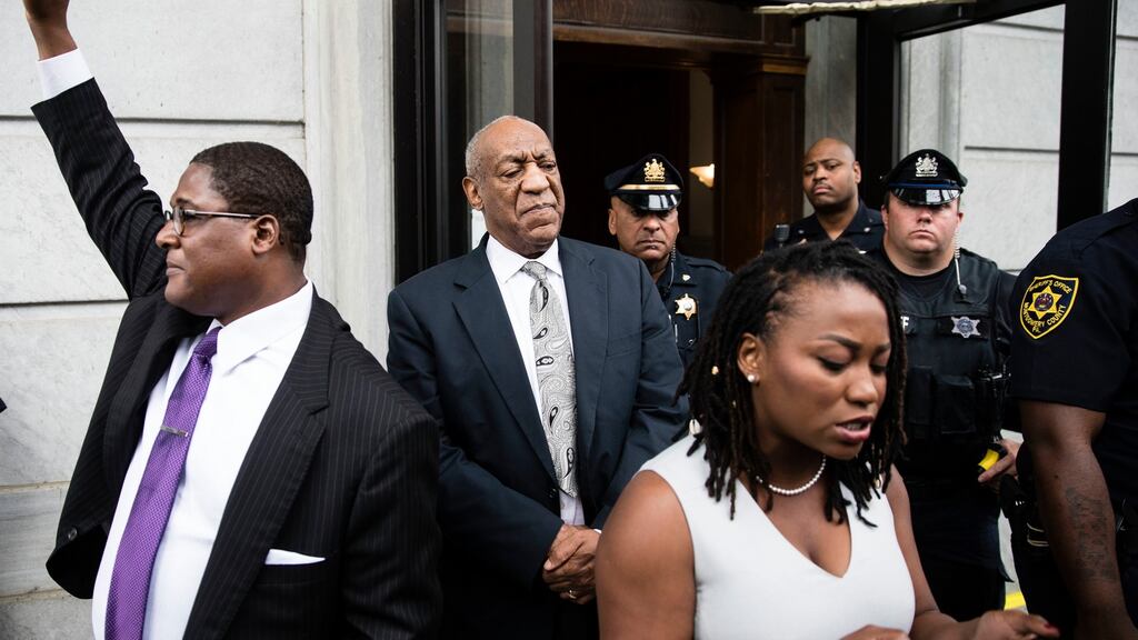 Bill Cosby outside the Montgomery County Courthouse after a mistrial in his sexual assault case in Norristown, Pennsylvania. Photograph: AP Photo/Matt Rourke