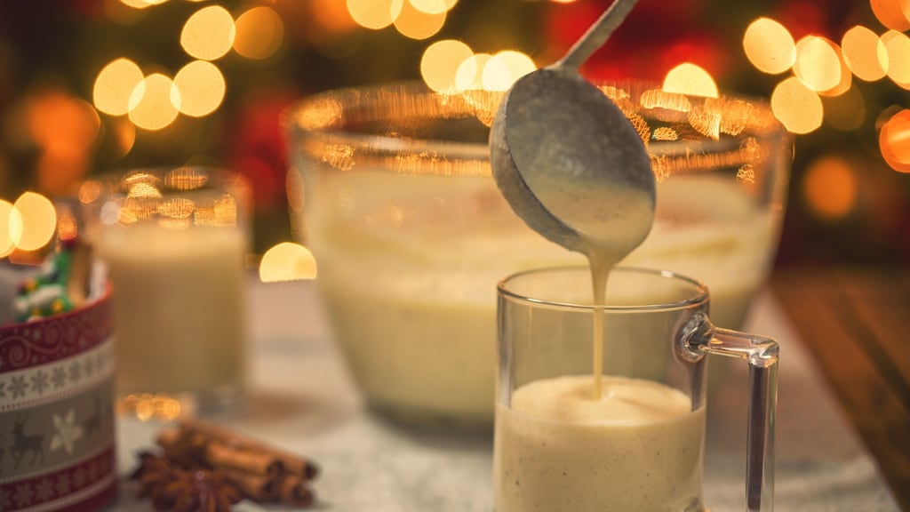 Eggnog: this Christmas drink is traditionally made with double cream, milk, sugar, raw eggs, nutmeg and alcohol. Photograph: iStock/Getty
