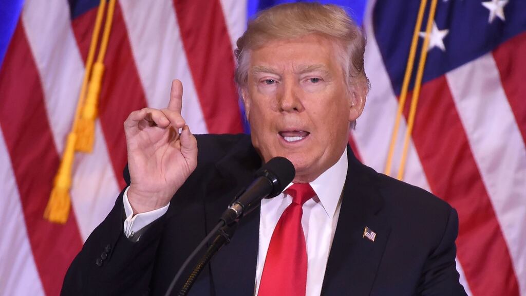 ‘Trump is in deep trouble already. If his ‘honeymoon’ figures are 37%, he is in danger of being the American Hollande.’ Photograph: Don Emmerty/AFP/Getty Images