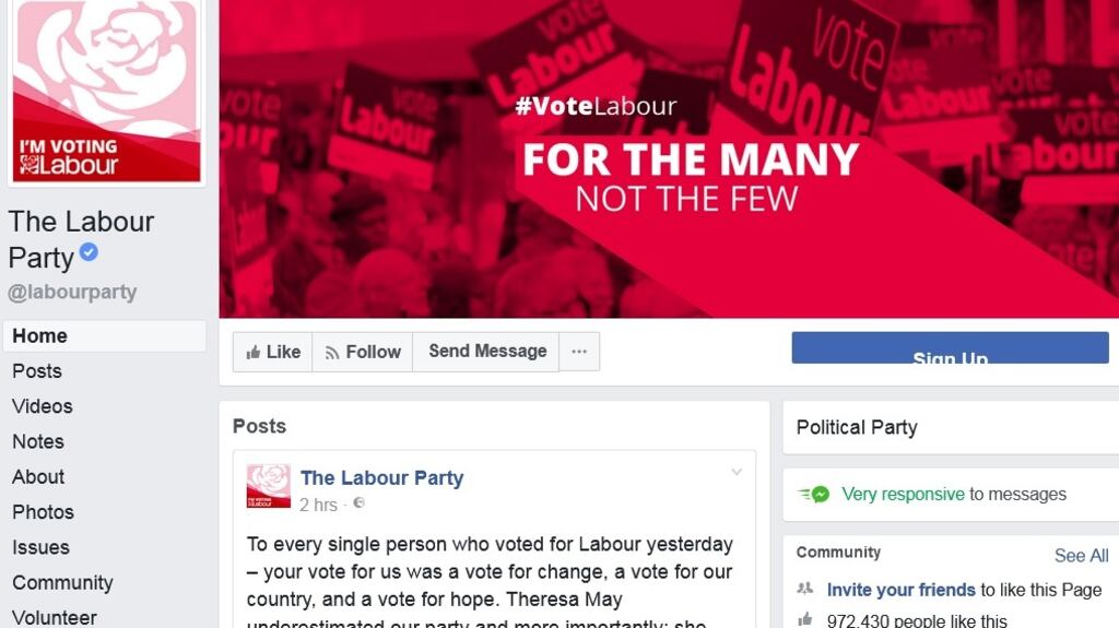 The British Labour Party’s page on Facebook.