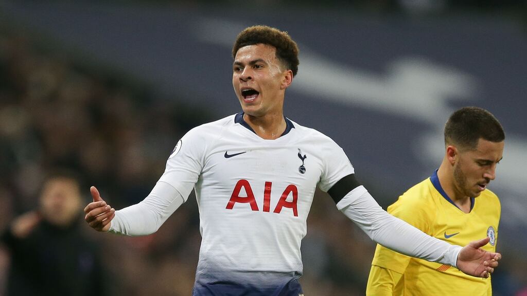 Spurs’ Dele Alli during the match against Chelsea at Wembley Stadium. Photograph: AFP/Getty Images