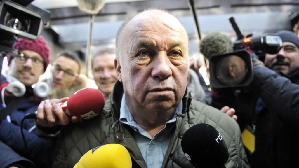French-born pimp and defendant Dominique Alderweireld arriving at the Lille courthouse as the “Carlton” case trial began on Monday. Photograph: Francois Lo Presti/AFP/Getty Images