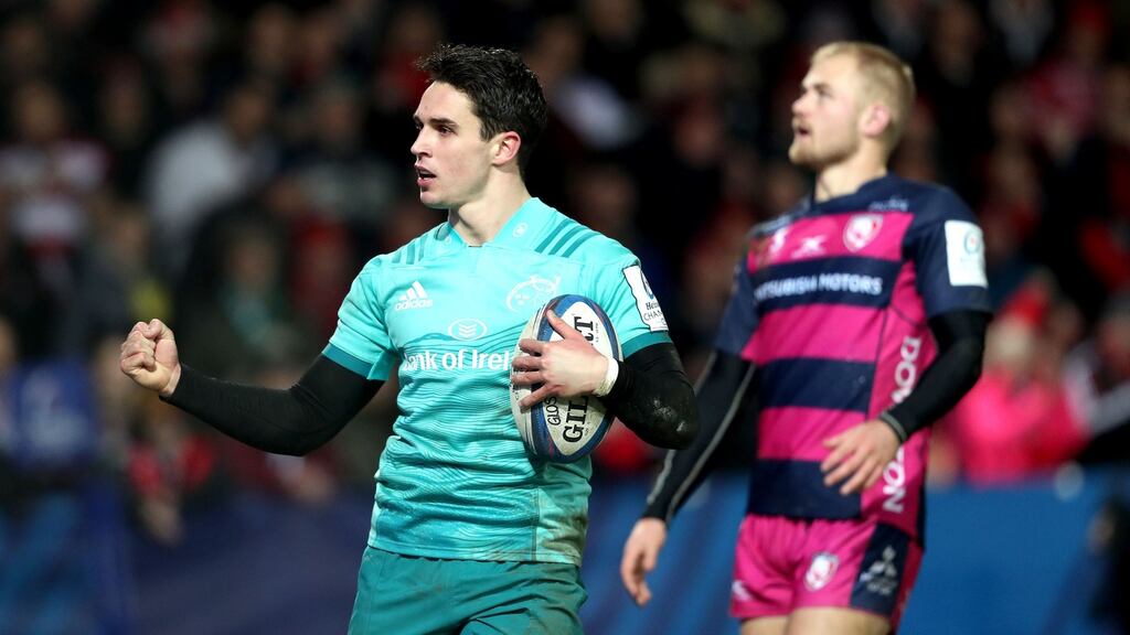 Joey Carbery inspired Munster to a comprehensive win over Gloucester at Kingsholm. Photograph: Dan Sheridan/Inpho
