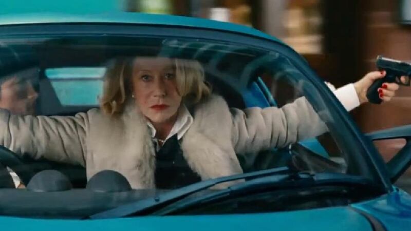 Helen Mirren in a Lotus Exige, in a scene from `Red 2'