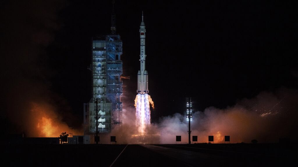 The Pentagon believes China launched the hypersonic glide vehicle on a Long March rocket, seen here carrying the Shenzhou-13 spacecraft last month. Photograph: Kevin Frayer/Getty Images