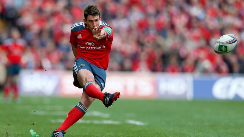 Ian Keatley lands one of his efforts at goal. Photograph: Dan Sheridan/Inpho