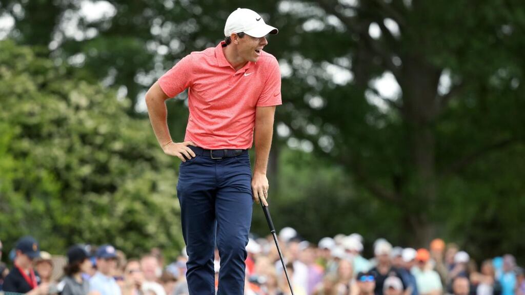 Rory McIlroy during the final round of the 2019 Wells Fargo Championship at Quail Hollow. Photograph: Getty Images