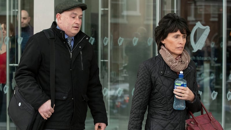 Patrick Quirke and his wife Imelda leaving court buildings during the trial. Photograph: Collins