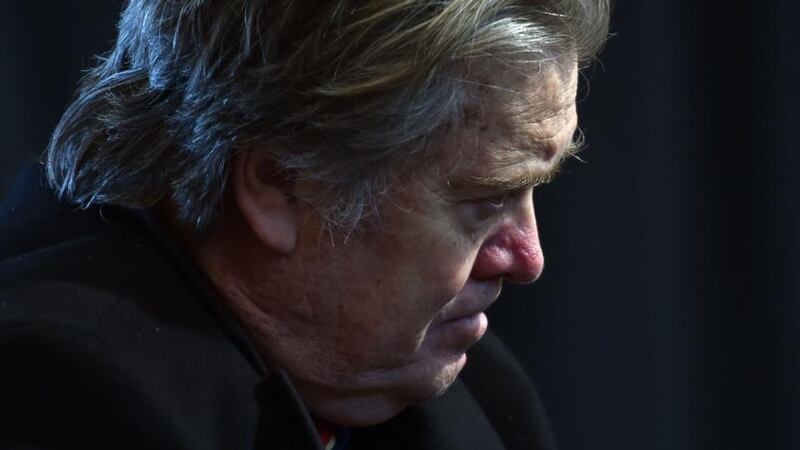 As a former Goldman Sachs banker, Steve Bannon surely knows it’s a bad idea to put one’s life savings in a single stock. Photograph: Nicholas Kamm/AFP/Getty Images