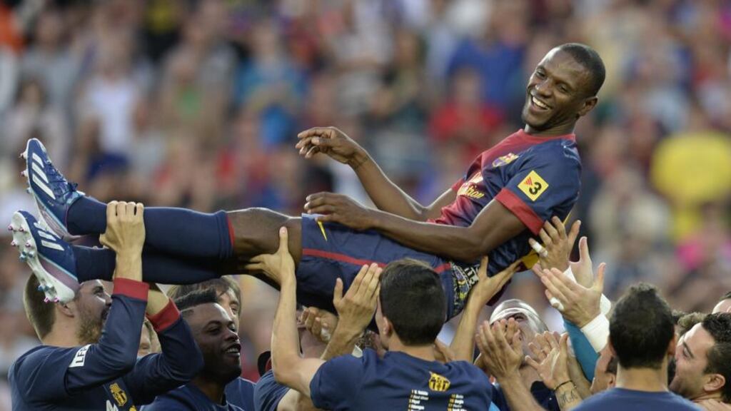 A file photograph of Eric Abidal from June 2013. Barcelona have denied that they illegally bought a transplant liver for their former defender. Photograph: Luis Gene/AFP/Getty Images