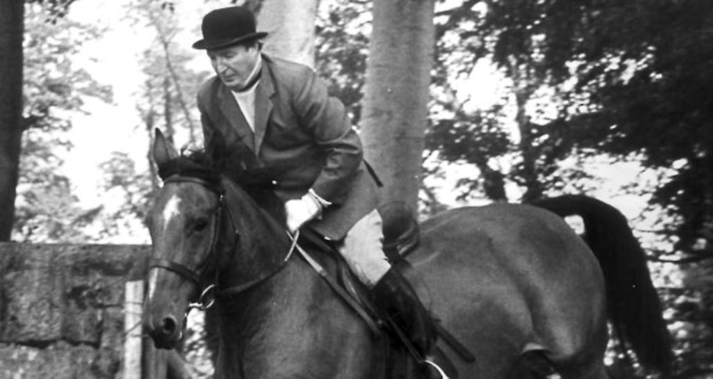 Undated archive picture of former taoiseach Charlie Haughey on a horse