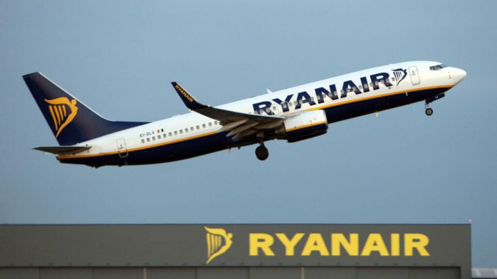 Ryanair kept traders busy with something close to 10 times an average day’s number of shares changing hands in the wake of the early morning statement that its full- year profit would be at the lower end of its forecast range of €570 million to €600 million. Photograph: Chris Radburn/PA Wire