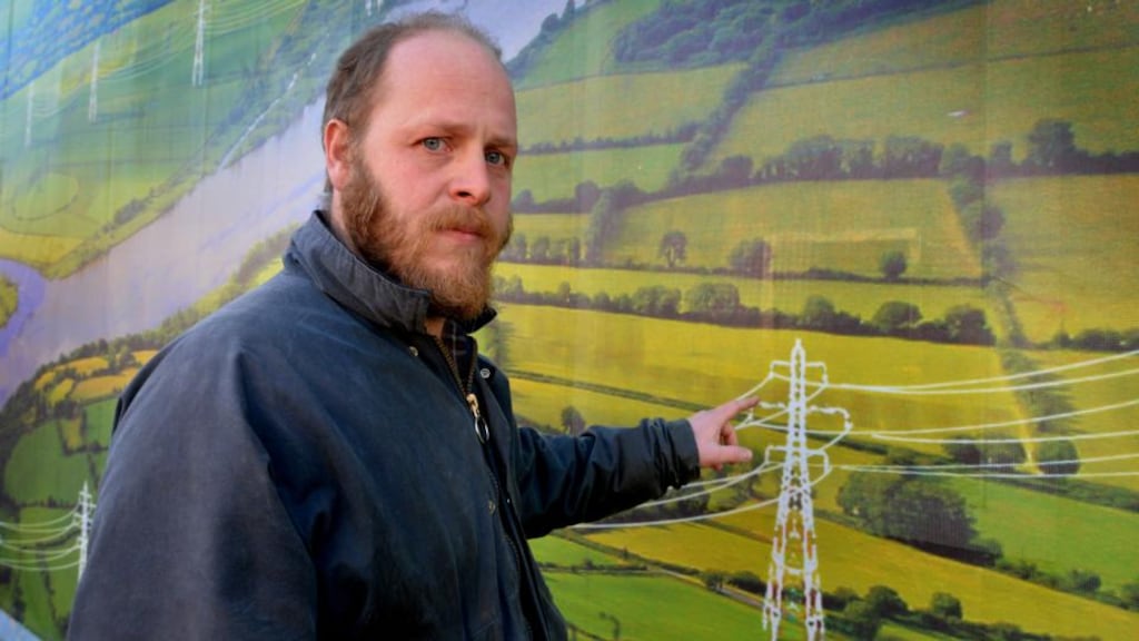 Anti-pylon campaigner Paddy Massey in front of the local information centre in Lismore, Co Waterford. Photograph: David Sleator/The Irish Times