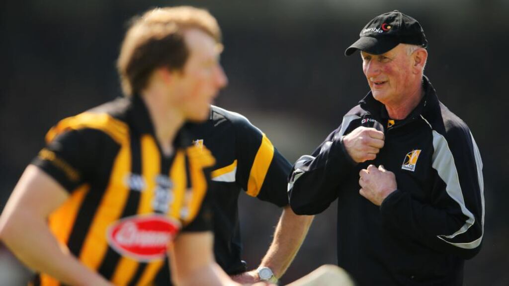 Kilkenny manager Brian Cody watches his side beat Galway in the National Hurling League Division One semi-final at the Gaelic Grounds, Limerick. Photograph: Cathal Noonan/Inpho.
