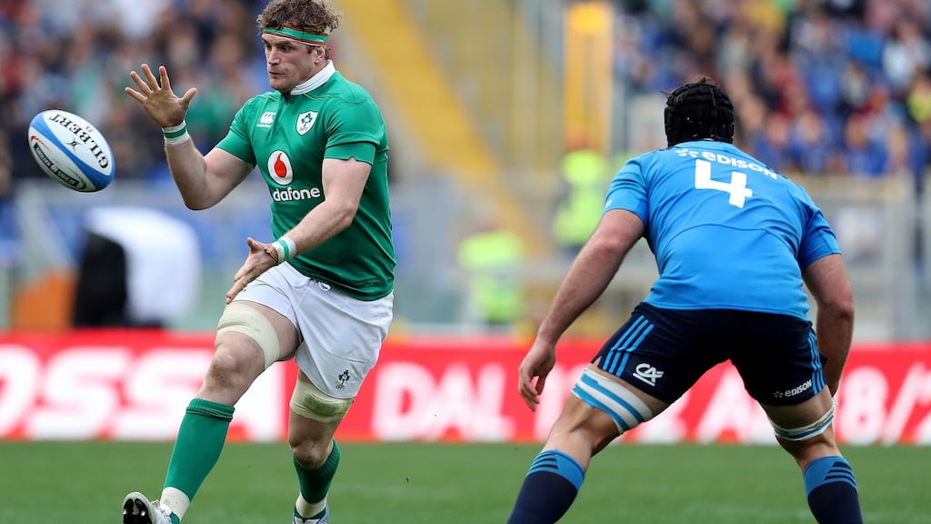 Jamie Heaslip in action against Italy in Rome. “There is one thing I haven’t won that I would like to win.” Photograph: Dan Sheridan/Inpho