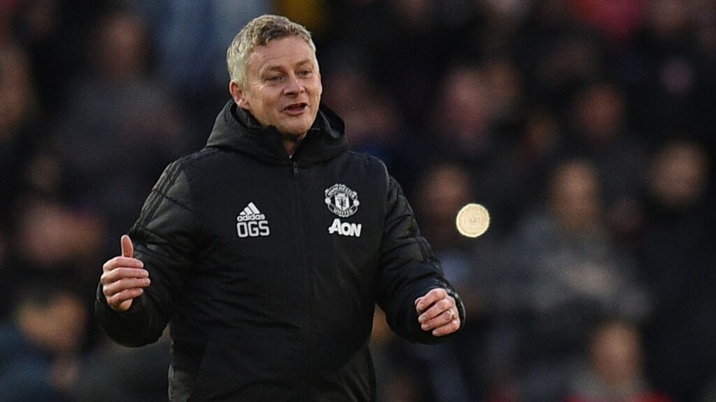 Manchester United’s Ole Gunnar Solskjaer isn’t feeling the pressure despite Mauricio Pochettino’s sacking from Spurs. Photo: Oli Scarff/Getty Images