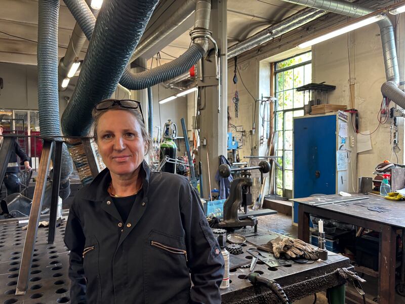 Charlotte Steen is a blacksmith who has lived in Freetown Christiania, Copenhagen, for 40 years. Photograph: Jack Power
