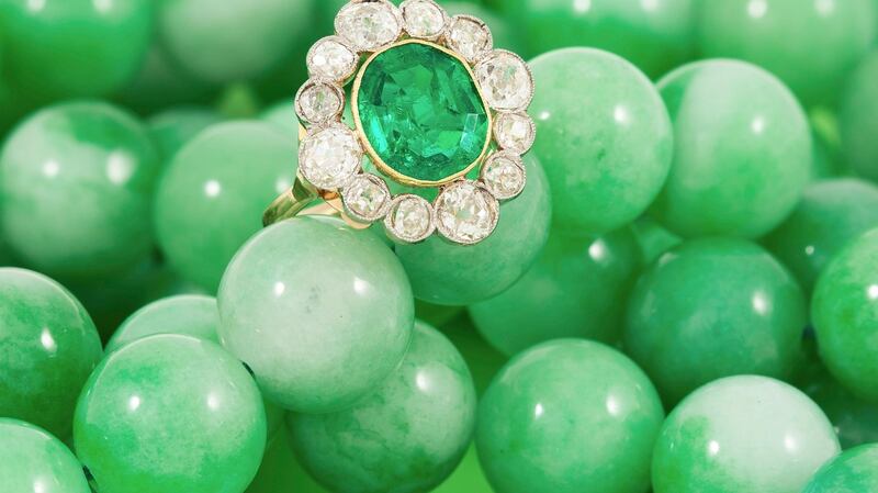 Emerald and diamond ring: fetched €7,200 at O’Reilly’s