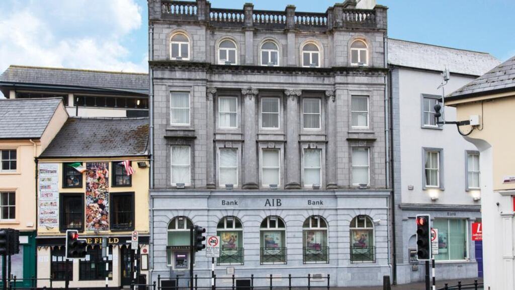 AIB branch at 3 High Street, Kilkenny: UK insurer Royal London expects a drop in price of over 50 per cent on its 2007 sale and leaseback investment